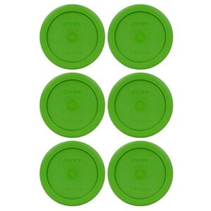 pyrex bundle - 6 items: 7202-pc 1-cup lawn green plastic food storage lids made in the usa