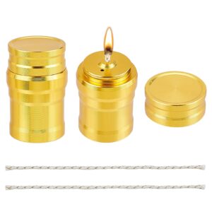 chgcraft 2 sets portable metal mini alcohol burner lamp aluminum alloy alcohol stove with cotton cord for household outdoor camping picnic tea coffee making science experiments