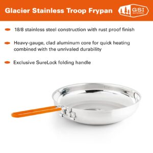 GSI Outdoors Stainless Troop Frypan for Camping and Outdoor Cooking