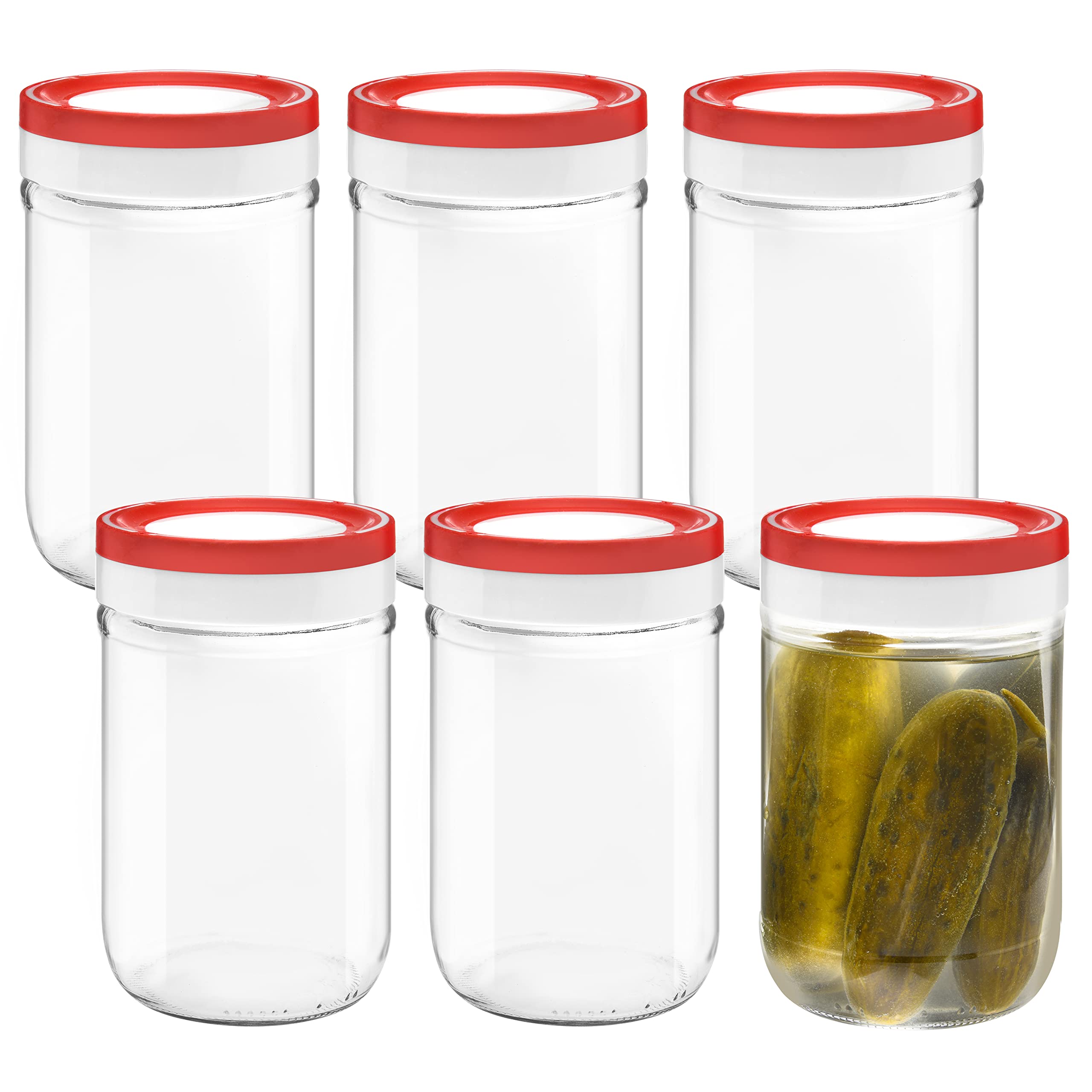 Tribello Wide Mouth Mason Jars 22 Oz, 6-Pack