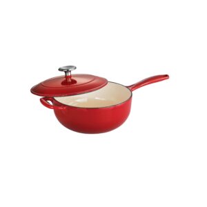 tramontina enameled covered saucier cast iron 3-quart gradated red, 80131/061ds