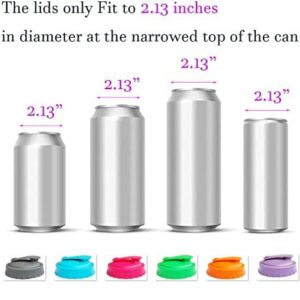 2 Pack Reusable Silicone Can Protector Lid or Covers with Resealable Nozzle for Standard Soda/Beverage/Beer Cans - Prevents Spills - Retains Fizz - BPA-Free (Orange & Blue)