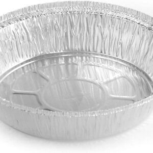 Mr. Miracle Pack of 50 Disposable Aluminum Foil Pans –7 Inch Circular Aluminum Pans, Ideal for Baking, Storing, Heating, Serving, BBQ - Round Foil Pans