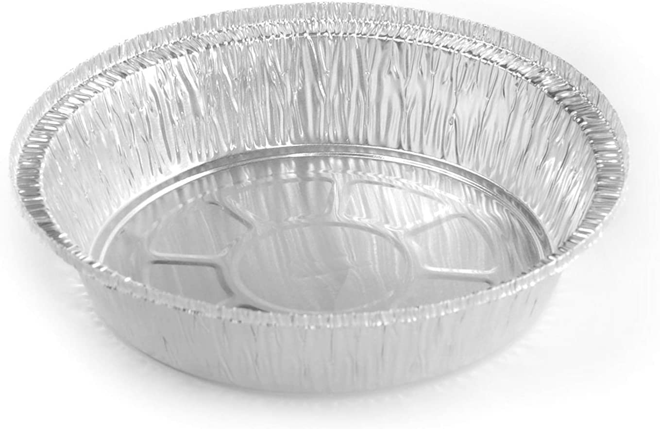 Mr. Miracle Pack of 50 Disposable Aluminum Foil Pans –7 Inch Circular Aluminum Pans, Ideal for Baking, Storing, Heating, Serving, BBQ - Round Foil Pans