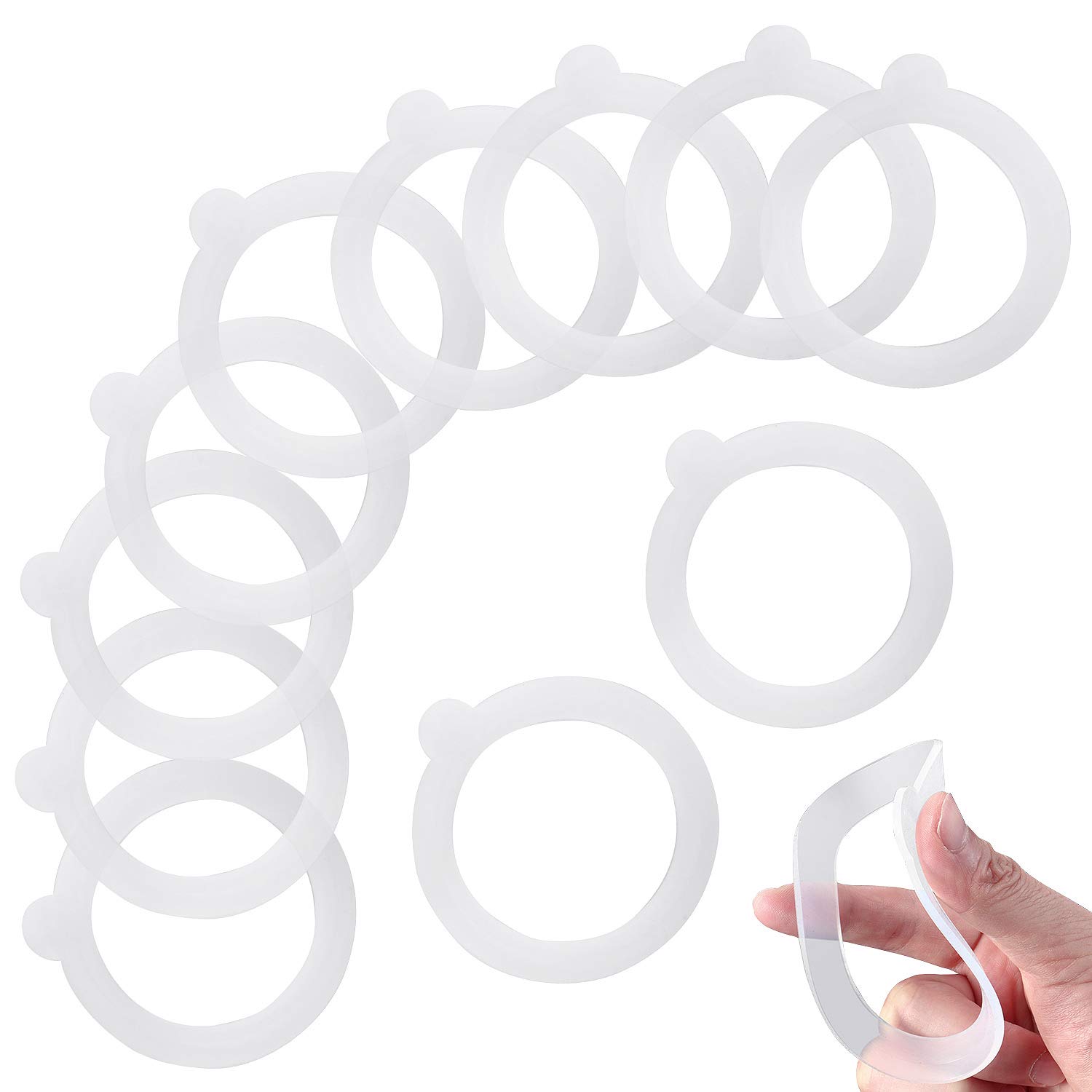 12 Pieces Replacement Silicone Gasket Seals for Jars, Leakproof Airtight Silicone Gasket Sealing Rings, 3.75 x 3.75 Inches, for Glass Clip Top Jars 0.35/0.5/1/ 1.5/2 Liter Canning Jar (Translucent)