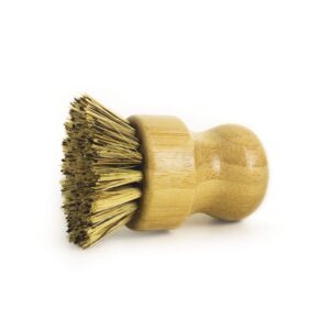 natural bamboo scrub brush with palm and sisal fibers by crisbee