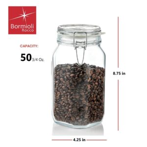 Bormioli Rocco - 11381000725 Fido Clear Glass Jar with 85 mm Gasket, 1.5 Liter KC74556