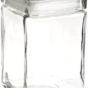 Oneida 85588R Stackable Square Glass Jar w/Glass Lid, 1.5 qt, Clear (Case of 4)