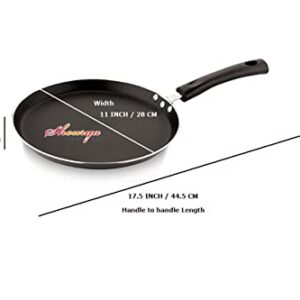 Shourya Trading Non Stick Dosa Pan or Roti Tawa,Big Dosa Pan Size-285 mm,Thickness 2.6mm,Non Stick Dosa Tawa,Round Griddle,Cookware pan- Color -Black