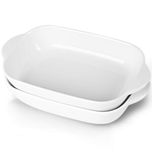 leetoyi ceramic 2.8 quart baking dish, 9" x 13",casserole dish (white, set of 2)