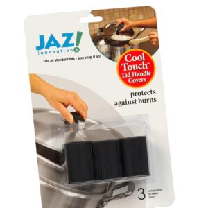 JAZ Innovations Touch Covers (Set of 3) -Fits on Any Pot Handle or Lid and Remains Cool, size:a, Black