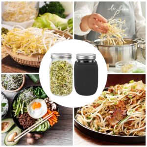 Complete Sprouting Kit, 2 Wide Mouth Mason Jars, Premium Screen Sprout Lids, Tray, Blackout Sleeves, Stand, Seed Sprouter Set for Alfalfa, Mung Bean, Broccoli