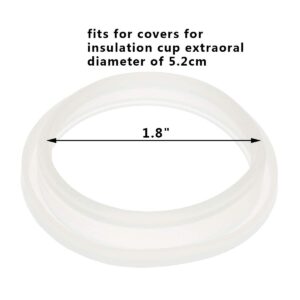 iiniim 10Pcs Replacement Platinum Silicone Gaskets Sealing Rings fits Universal Kinds Mouth for 4.5/5.2cm Cup, Bottle, Cup,Jar White 1.8 inches