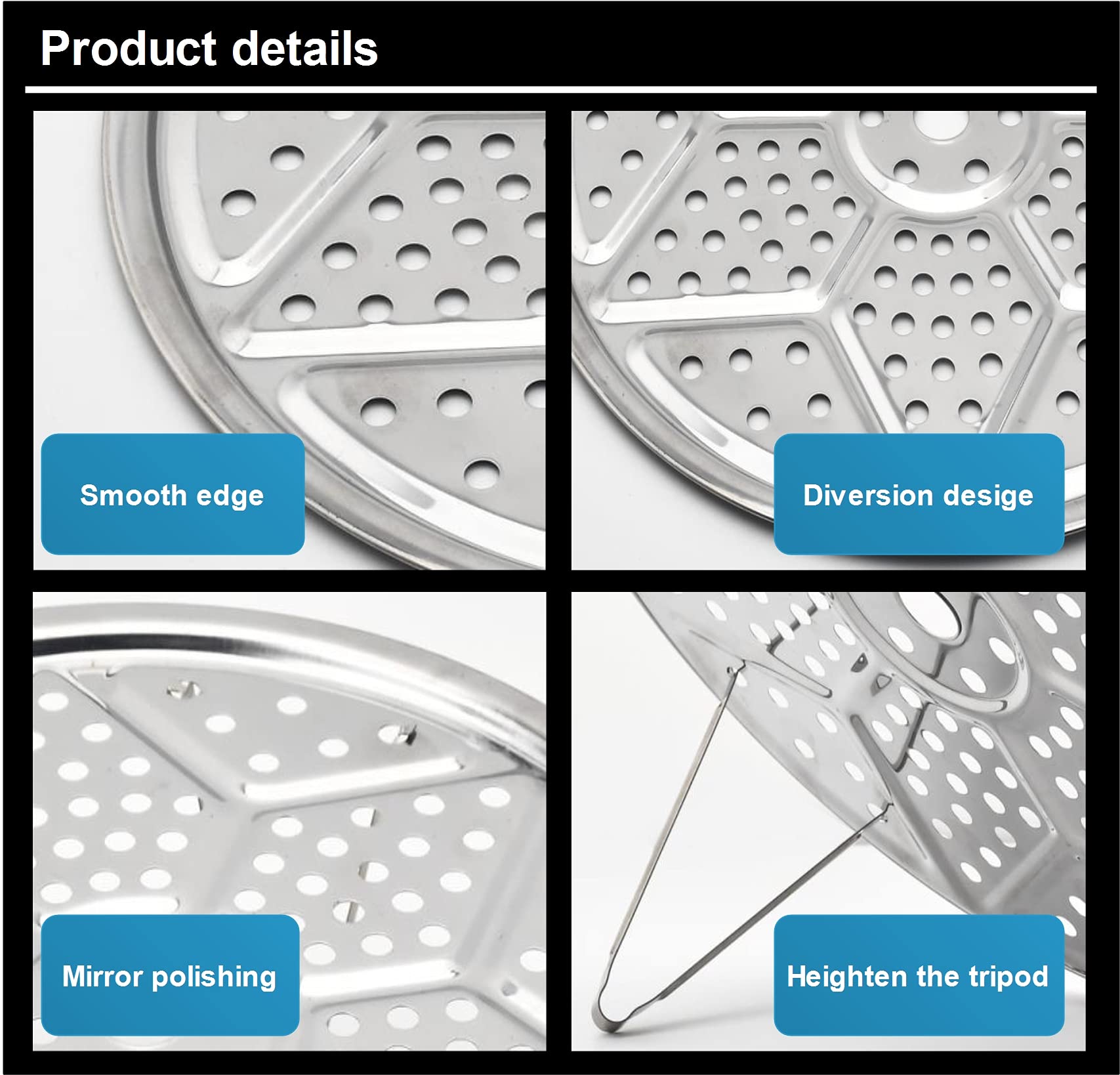 11” Pressure Cooker Canner Rack, Round Food Grade Stainless Steel Steamer Rack, Steaming Tray Stand, Cooking Toast Bread Salad, Compatible with Presto, All-American and More, Easy to clean, 2 Pack