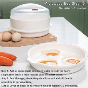 Multifunction Microwave Steamer with Lid and Tray, Large Dish, Egg Steamer, Vegetable Plate, Drain Basket, Microwave Bowl, Food Container, Kitchen Cookware Supplies