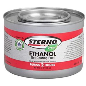 Sterno - Ethanol Gel Chafing Fuel/Burns for 2 Hours/Entertainment Cooking/Camping/Catering/Biodegradable - GRA Endorsed (Pack of 6)