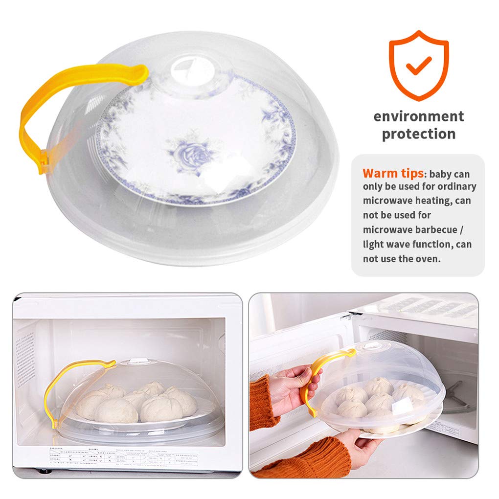 2 Pack Large Microwave Splatter Cover, Transparent Cover, Microwave Plate Cover Lid with Handle and Adjustable Steam Vents Holes Keeps Microwave Oven Clean