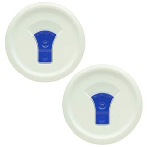 corningware fw16 (16oz) french white with vented blue tab replacement lids- 2 pack (will not fit the 20oz meal mug)