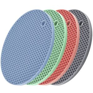 silicone pot holders - silicone trivets for hot pots and pans silicone hot pads, hot pot pads, place mats,jar openers,oven mitts 4 colors