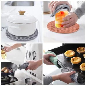 Silicone Pot Holders - Silicone Trivets for Hot Pots and Pans Silicone Hot Pads, Hot Pot Pads, Place Mats,Jar Openers,Oven Mitts 4 Colors