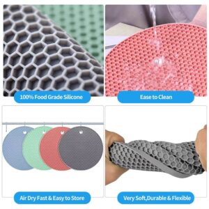 Silicone Pot Holders - Silicone Trivets for Hot Pots and Pans Silicone Hot Pads, Hot Pot Pads, Place Mats,Jar Openers,Oven Mitts 4 Colors