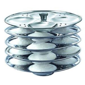 whopperindia stainless steel idli maker stand with 5 plates and 20 cavities 4 cavities in 1 plate - makes 20 idlis