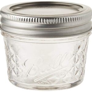 Ball Tota 4-Ounce Quilted Crystal Jelly Lids and Bands, Set of 12-2 Pack (Total 24 Jars), 24-pack, Clear