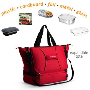 HotLogic 16801170-RD Food Warming Tote Casserole Carrier Plus 120V, Red