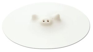 marna k900 pig drop lid, large, 8.5 inches (21.5 cm), silicone/white, heated/microwave/dishwasher safe