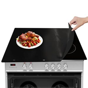 glass stove top cover cooktop protector for electric stove, 36 x 24 inch waterproof heat resistant mat for kitchen counter stovetop, washer dryer, ceramic stove, flat top stove (black)