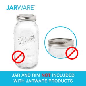 Jarware Blue 82671 Regular Mouth Drink Lid, Set of 4, Without Straws