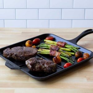 Lodge Cast Iron 11 Inch Square Divided Griddle