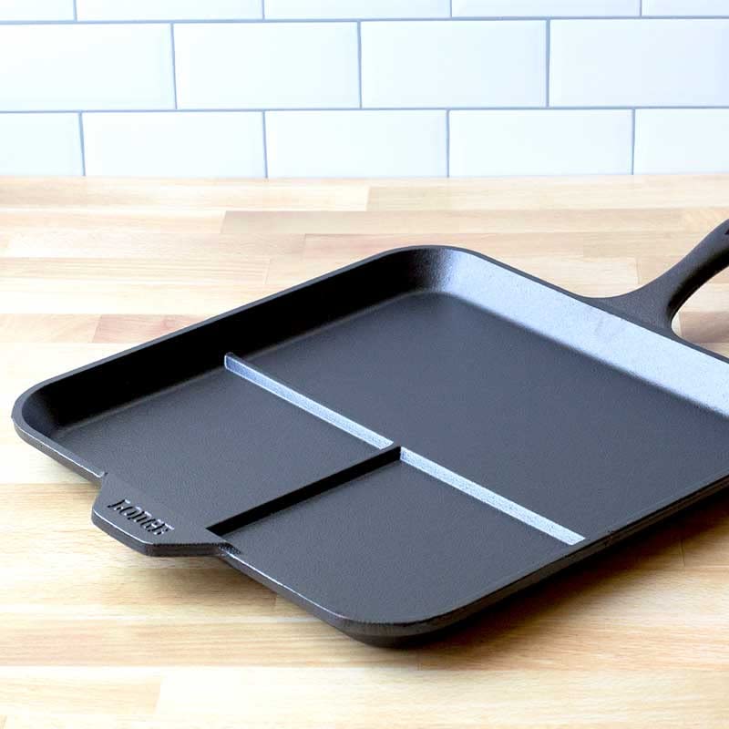 Lodge Cast Iron 11 Inch Square Divided Griddle