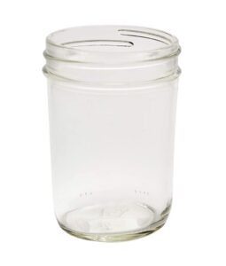 north mountain supply 8 ounce glass regular mouth tapered mason canning jars - no lids - case of 12