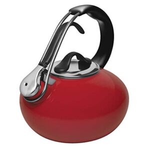 chantal classic loop enamel on steel whistling tea kettle, 1.8 quart (red)