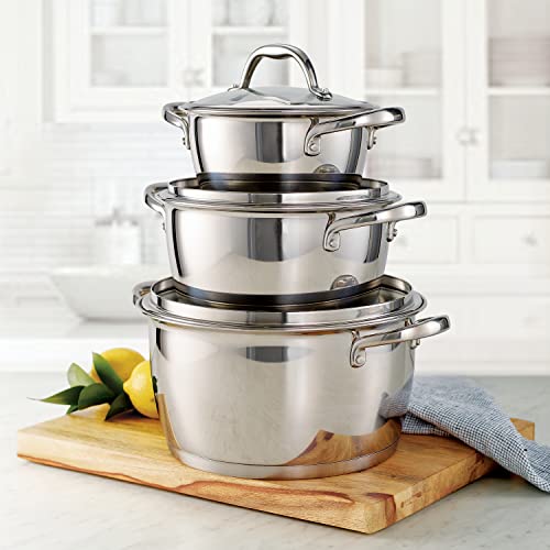 Tramontina 6 Pc Stainless Steel Stackable Cookware Set, 80154/547DS