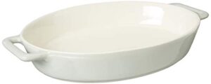 le regalo stoneware oval baking dish, 14x9.5x2.5, white