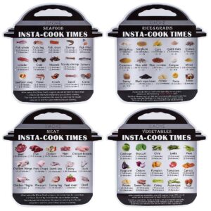 4 pack magnetic cheat sheet compatible with instant pot electric pressure cooker accessories food images magnet cooking times quick reference guide for 60 common prep functions