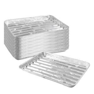 40 pack disposable aluminum broiler pan 13 x 9 x 1inch aluminum foil grill pans, disposable foil baking sheet pans for oven, baking, bbq, takeout