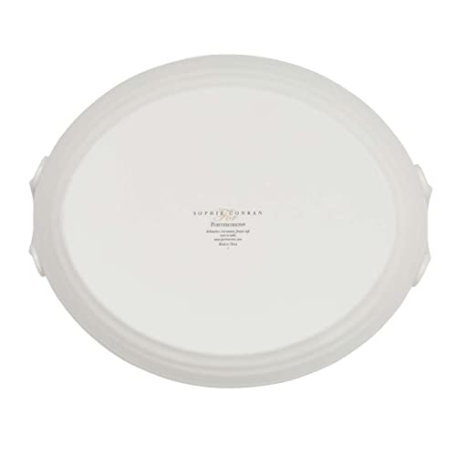 Portmeirion Sophie Conran Collection White Oval Casserole, (Small) - Dishwasher, Microwave, Oven and Freezer Safe - Made in England