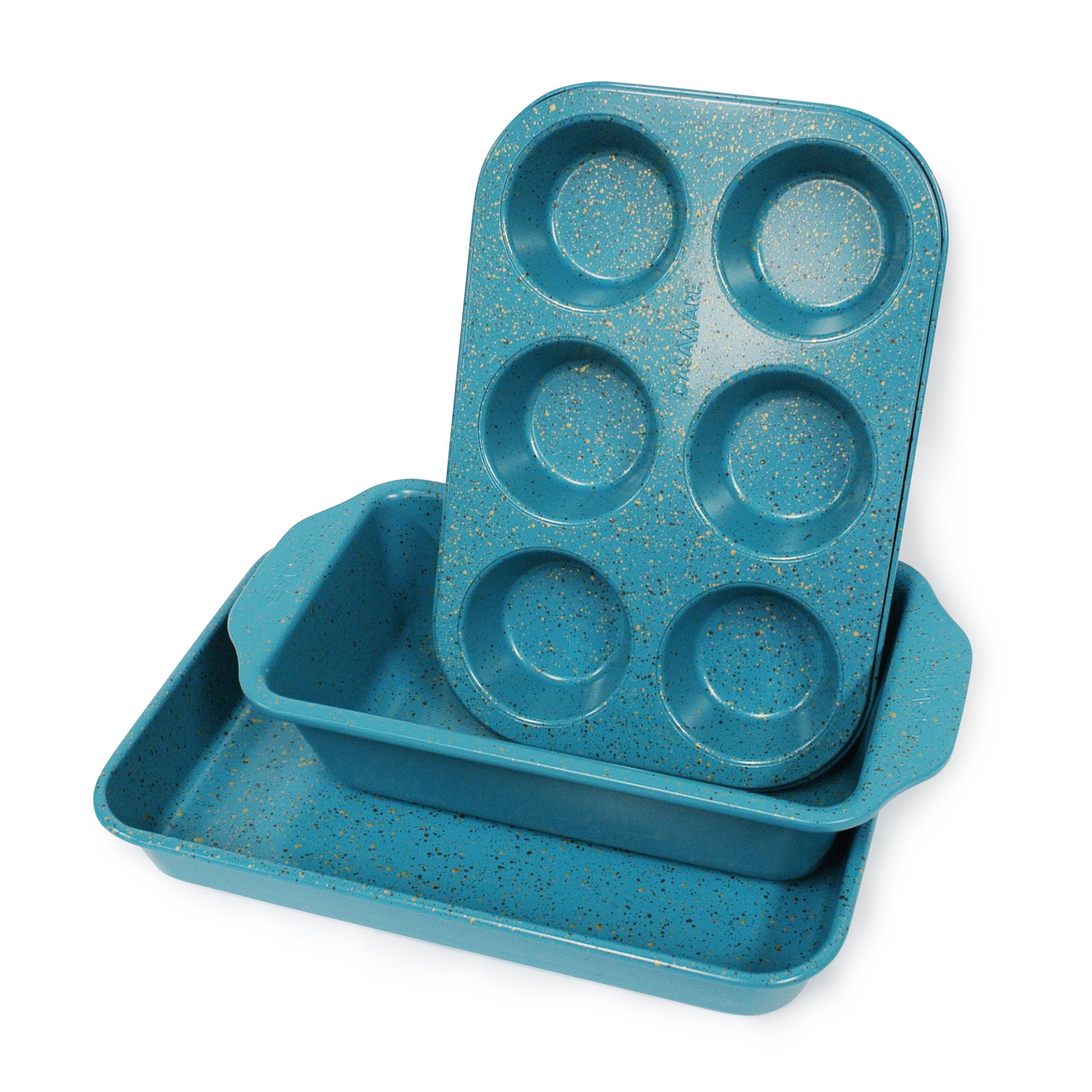 casaWare Toaster Oven 3-Piece Set (Blue - Granite)
