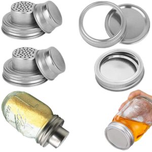 mason jars shaker lids regular mouth sealing lids for mix spices canning jar lid set of 4