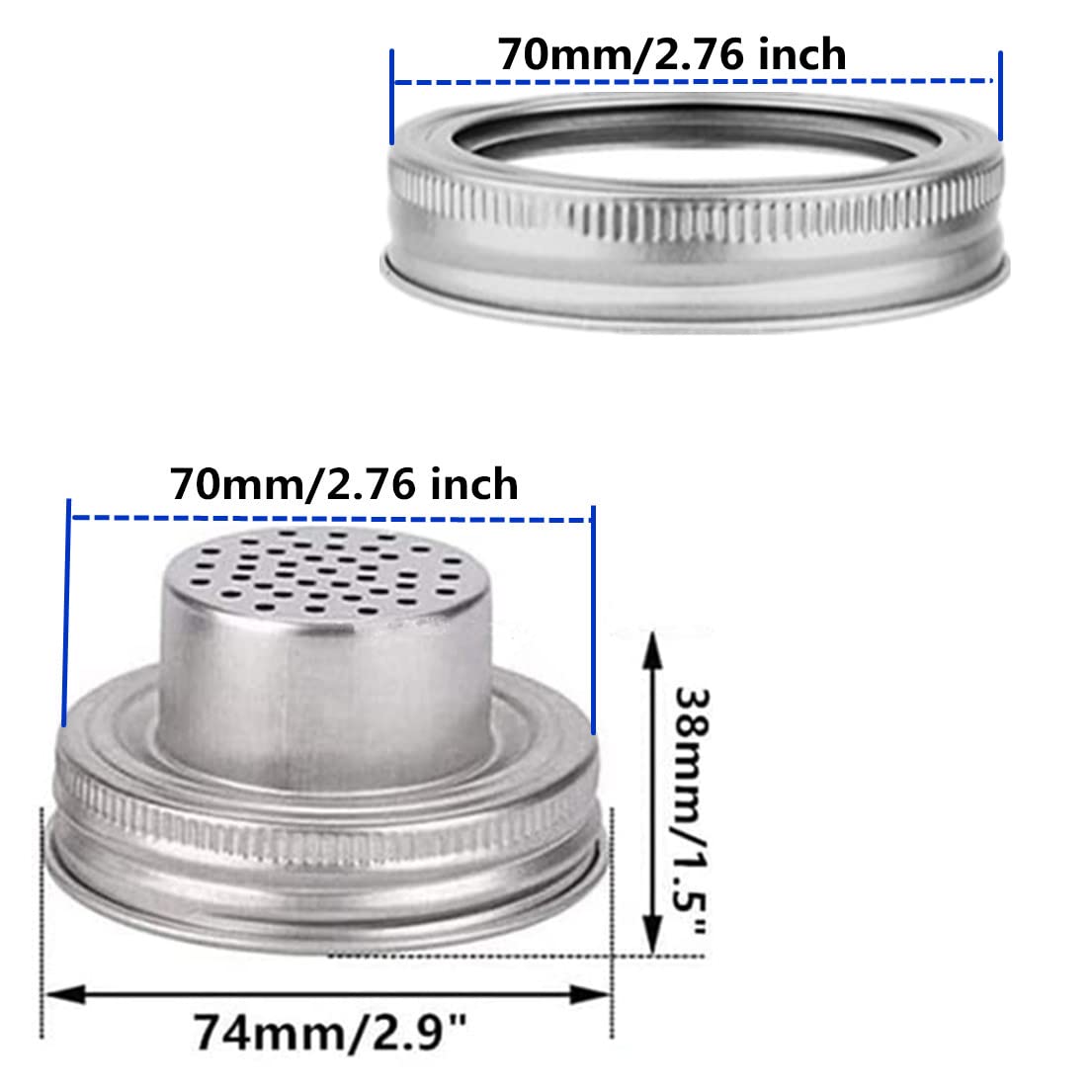 Mason Jars Shaker Lids Regular Mouth Sealing Lids for Mix Spices Canning Jar Lid Set of 4