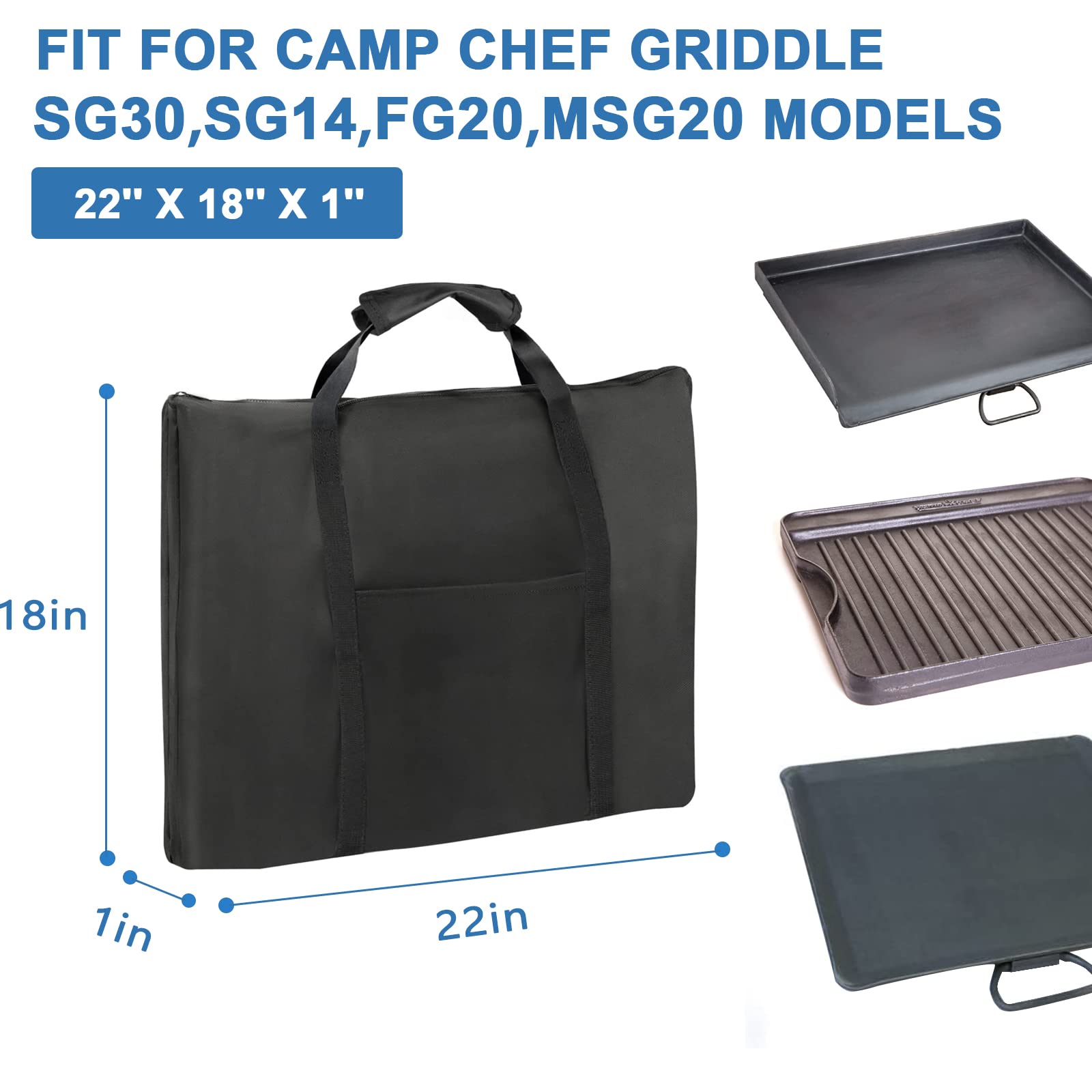 Rilime Griddle Carry Bag for Camp Chef Griddle SG30,SG14,FG20,MSG20 Models,600D Waterproof Dustproof Griddle Accessories Storage Bag for Camp Chef