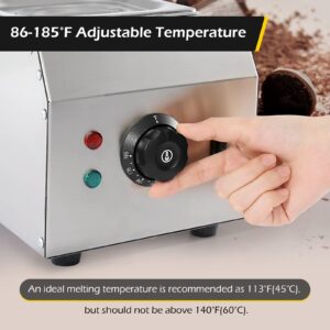 Dyna-Living 2-Tanks Chocolate Melting Machine Upgraded Chocolate Tempering Pot 1000W Electric Chocolate Melter Fondue with Temperature Control Commercial Warmer for Chocolate Milk Coffee Cheese Soup