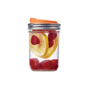 jarware fruit infusion lid for wide mouth mason jars, orange