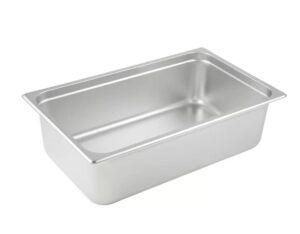 winco spjl-106 steam table pan, full size, 6" deep, standard weight s/s, set of 6