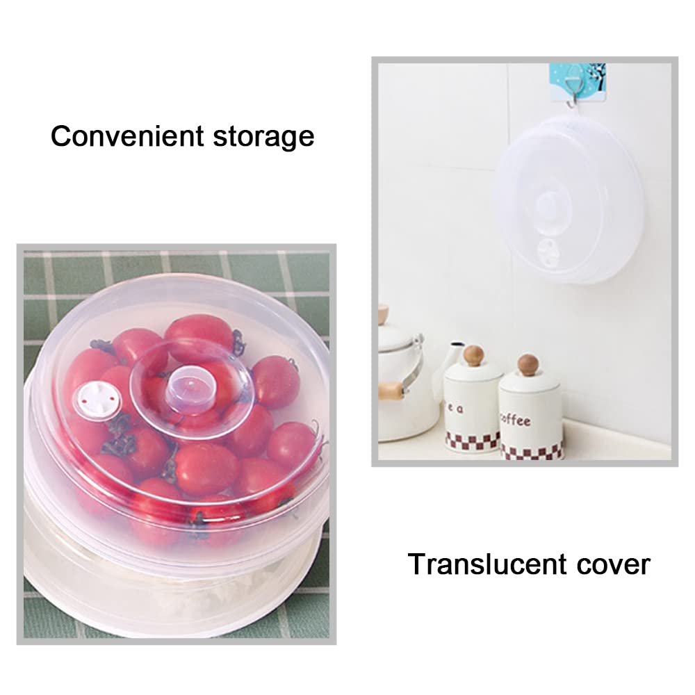 Transparent Dish Lid Plastic Microwave Food Plate Cover Reusable Bowl Lid for Kitchen Dishes Bowls Jars(6.69in*6.69in*1.57in)