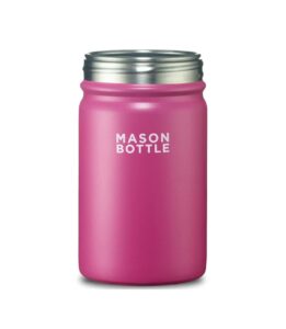mason bottle - stainless steel 12oz mason jar, single-wall (pink)