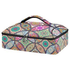 aiyojasen insulated casserole dish carrier bag,mandala reusable carrier keeps food hot or cold, perfect for lasagna pan, casserole dish & more